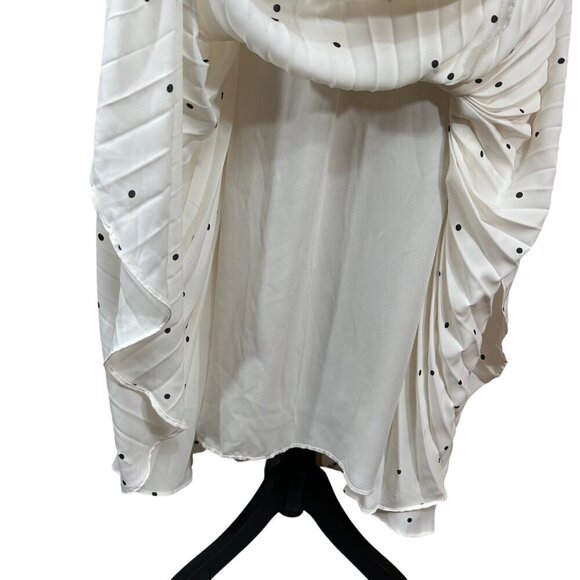 Loft White Polka Dot Midi Pleated Adjustable Strap Plus Size 24 - Picture 7 of 11